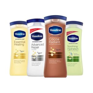 مجموعه ۵ مدل لوسیون بدن وازلین شامل Cocoa Glow، Aloe Soothe، Dry Skin Repair، Advanced Repair و Even Tone