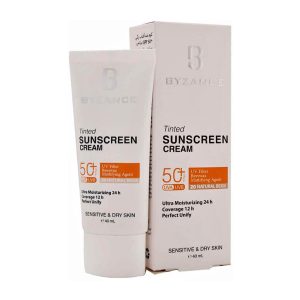 کرم ضدآفتاب بیزانس مناسب پوست خشک همراه با جعبه - SPF50 و آبرسانی ۲۴ ساعته